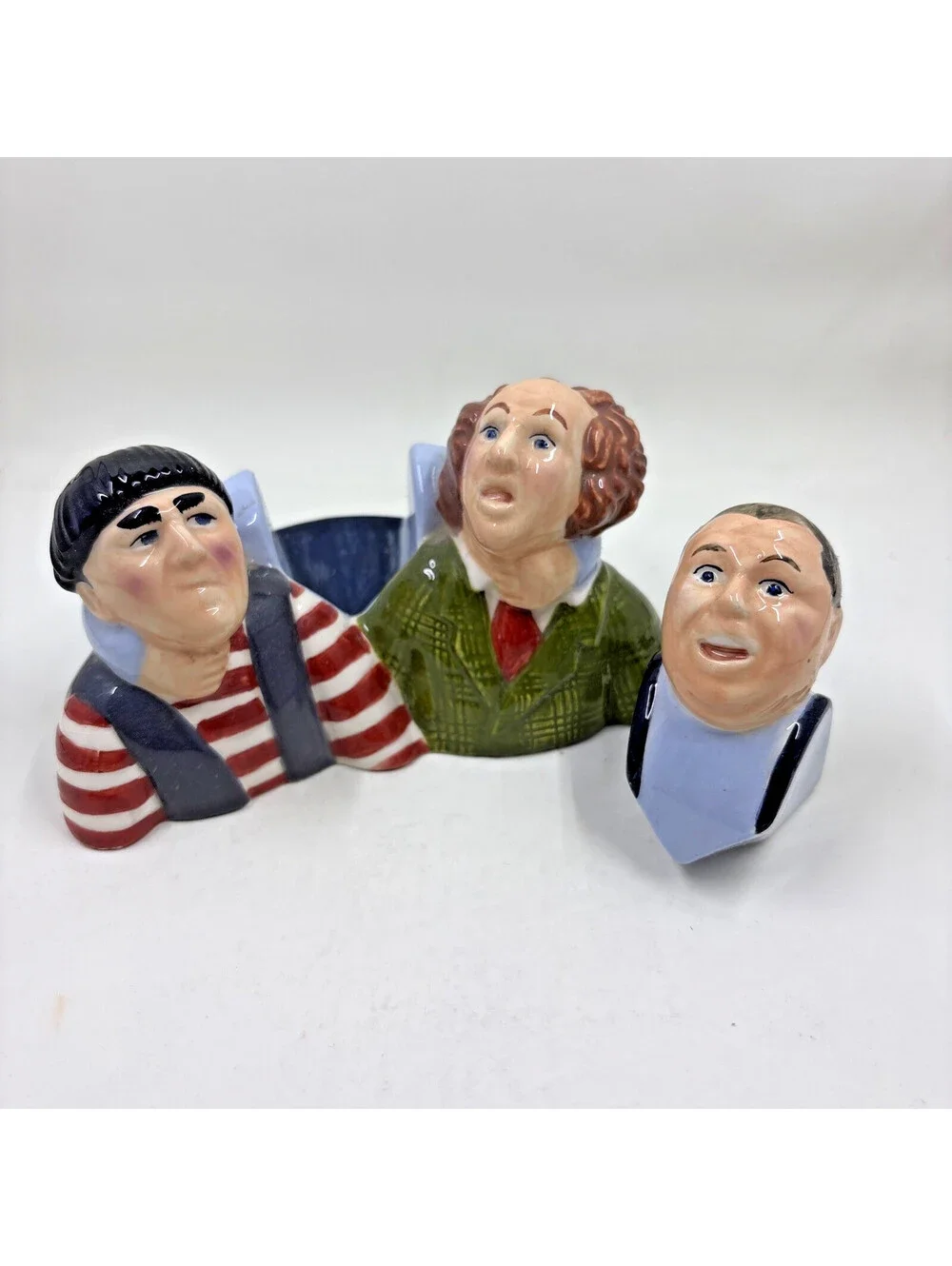 3 THREE STOGES Moe Curly Larry Salt & Pepper Shaker Set (1997) by Clay Art